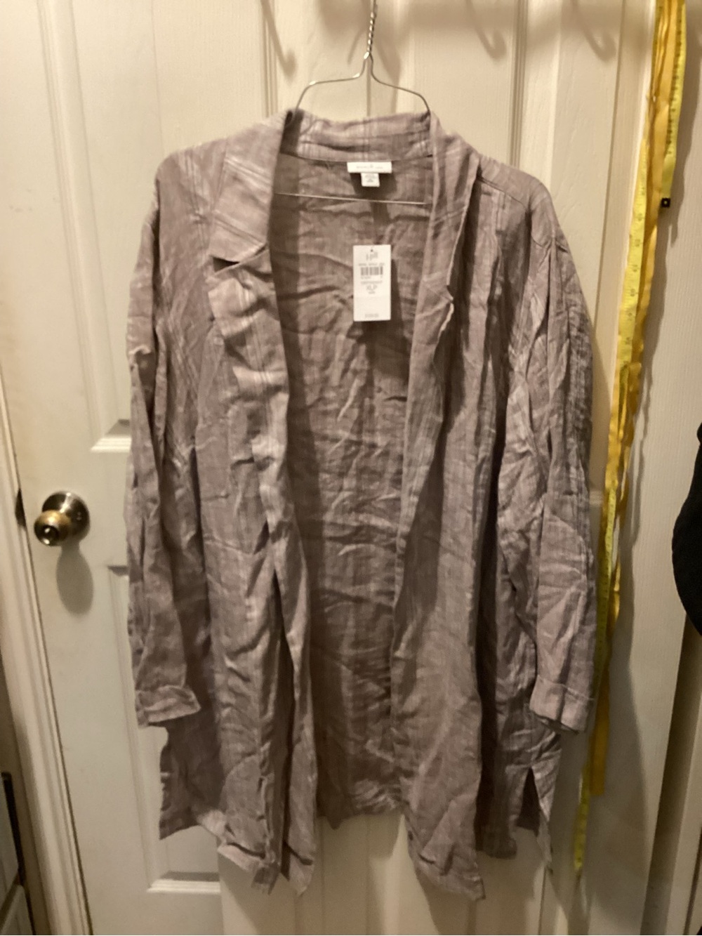 J. Jill Light gray 100% linen kimono XL. Petite.